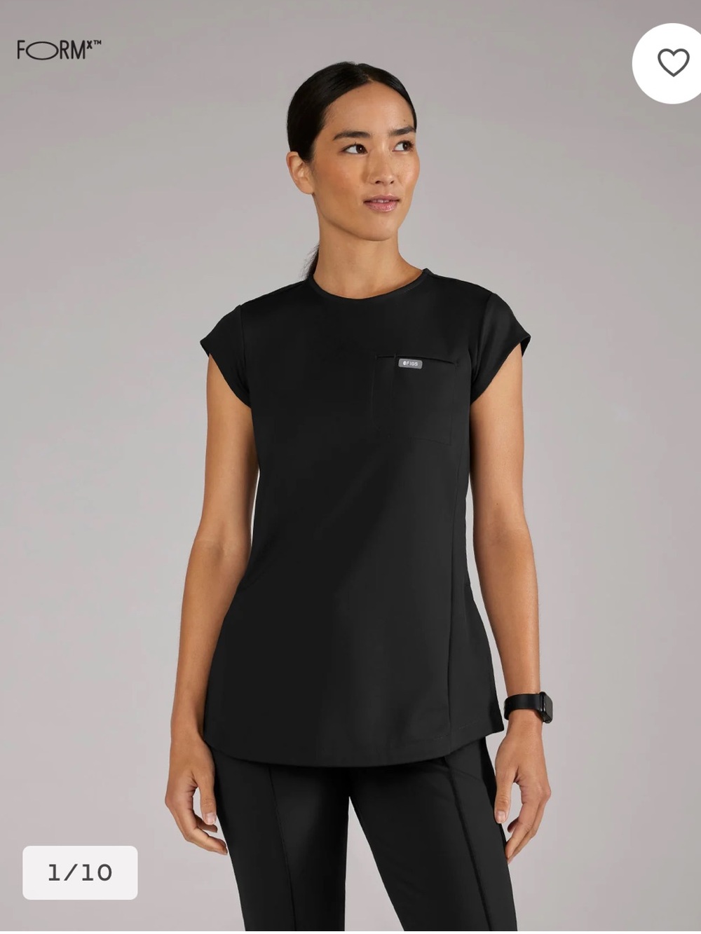 Figs Black Short Sleeve Scrub Tee